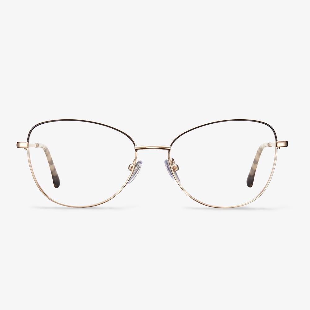 Gold Black Oval Eyeglasses Frame - Addison | KoalaEye