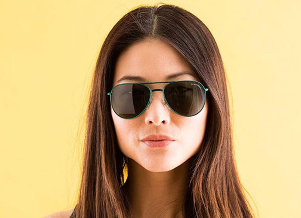 What shape of sunglasses should people with round faces wear