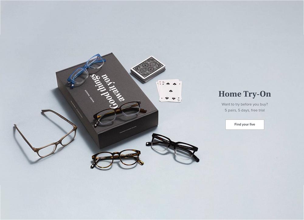 What eyeglasses brands have home try on?