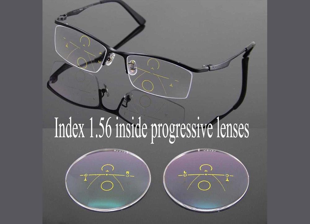 What should I notice when wearing progressive glasses?