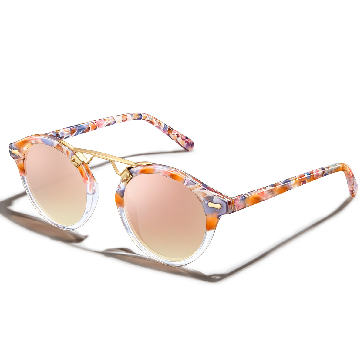 Kenora -  Floral+White with Pink Lenses