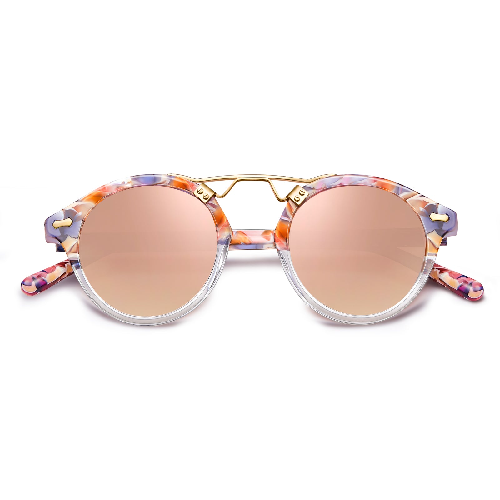 Kenora -  Floral+White with Pink Lenses