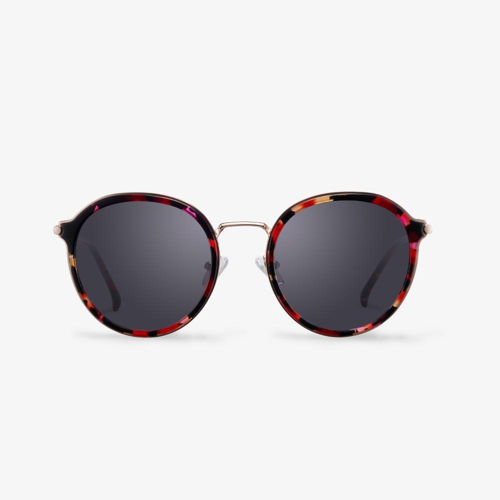 Black Frame Round Acetate Sunglasses  | KOALAEYE