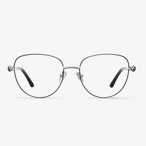 Black Silver Oval Eyeglasses - Charlotte | KoalaEye