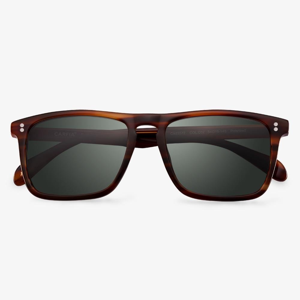 Brown Striped Rectangle Sunglasses  | KOALAEYE