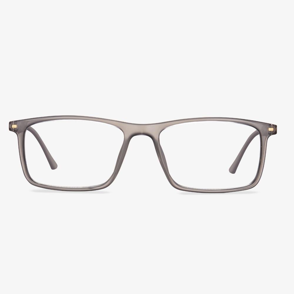 Clear Gray Acetate Rectangle Glasses Frame - Riley | KoalaEye