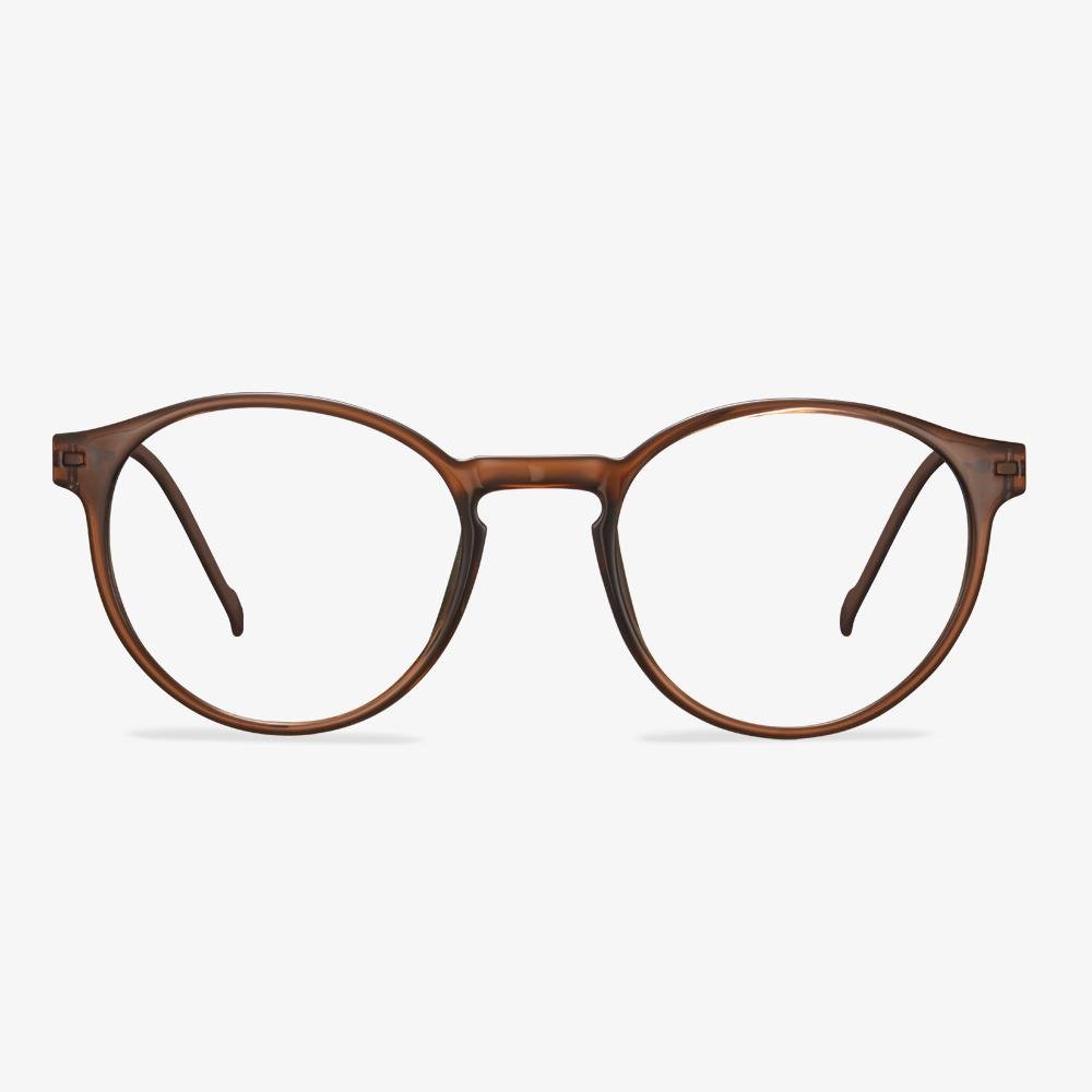 Brown Round Frame Acetate Glasses - Julia | KoalaEye