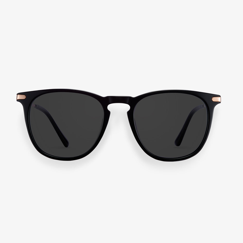 Black Round Acetate Frame Sunglasses  | KOALAEYE