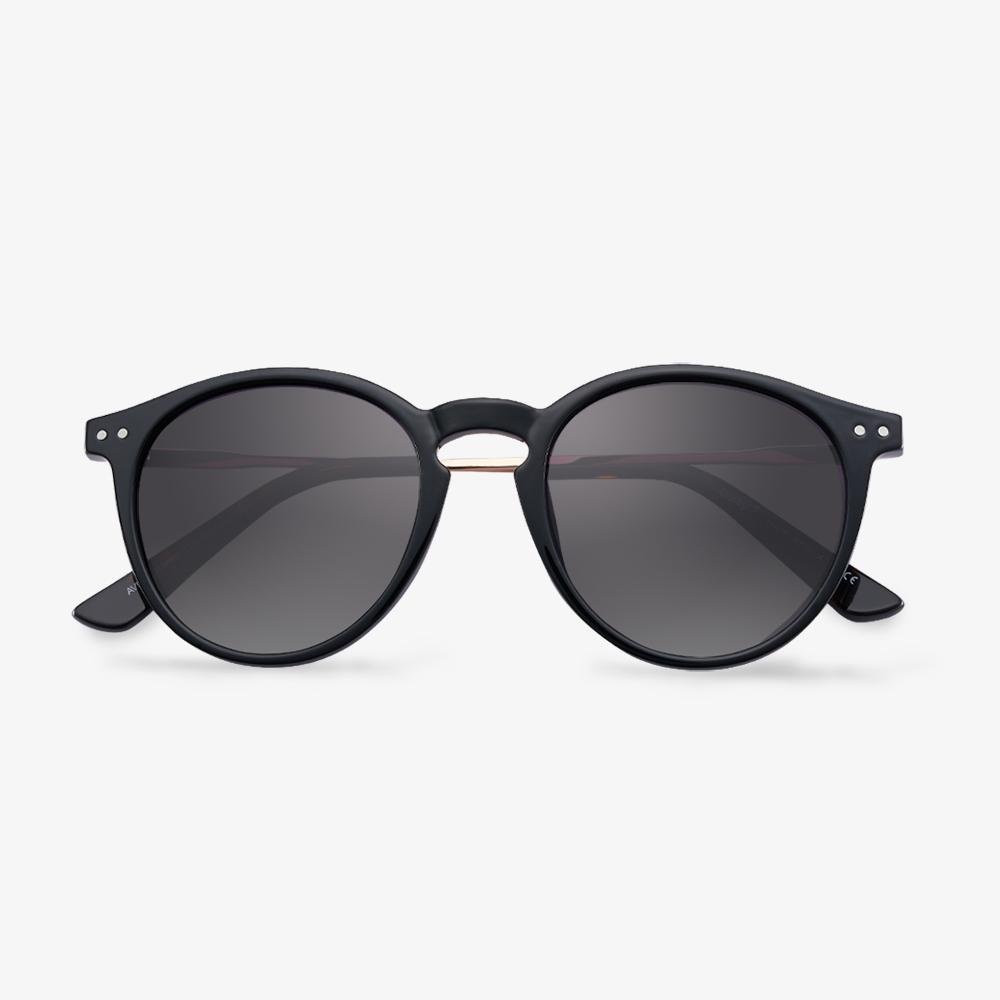 Black Acetate Round Frame Sunglasses  | KOALAEYE