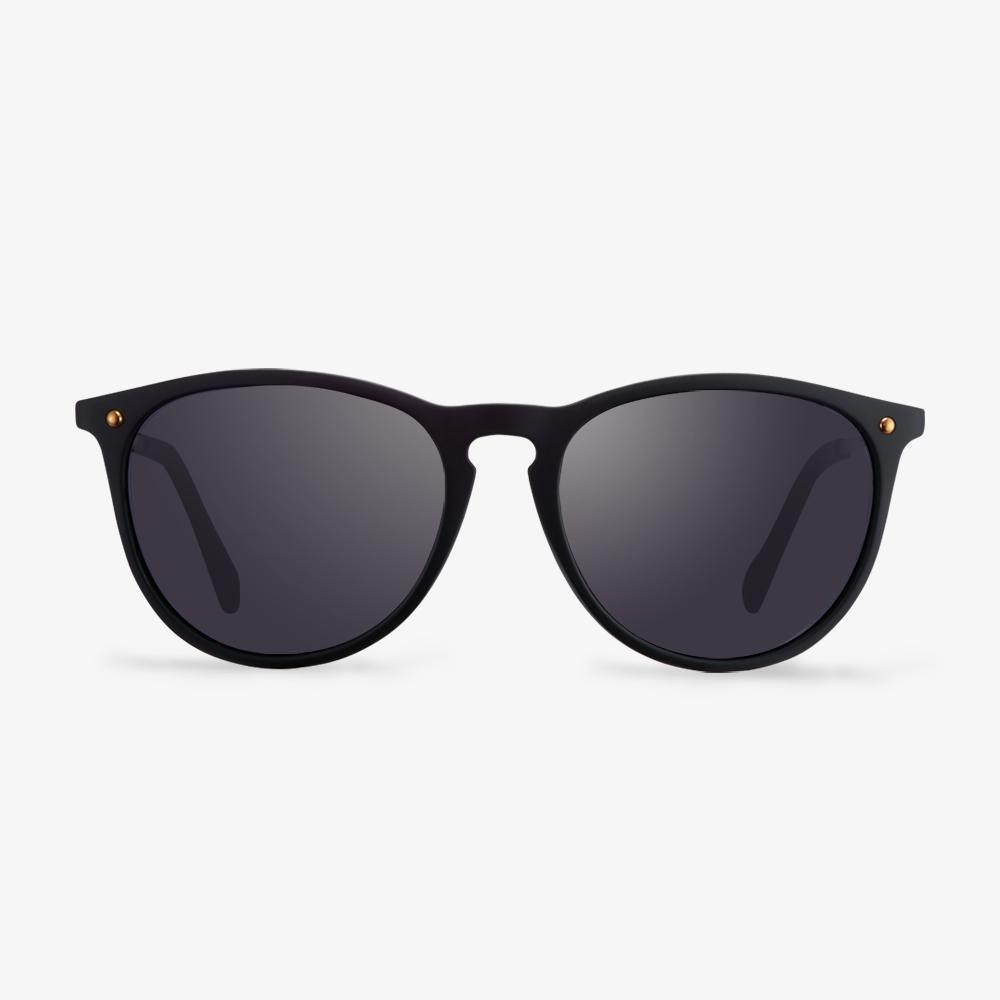 Black And Gunmetal Round Sunglasses | KOALAEYE