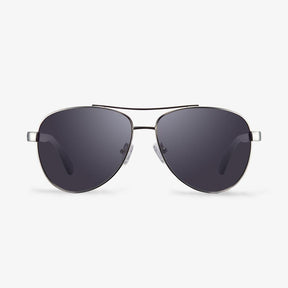 Silver And Black Aviator Sunglasses  | KOALAEYE