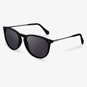 Black And Gunmetal Round Sunglasses  | KOALAEYE