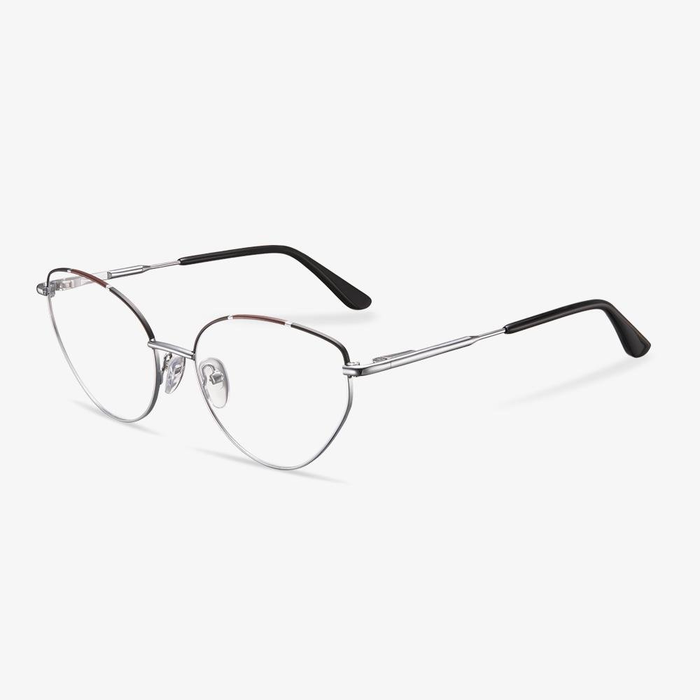 Silver Metal Cat Eye Glasses - Savannah | KoalaEye