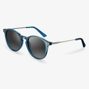 Blue Round Frame Acetate Sunglasses  | KOALAEYE