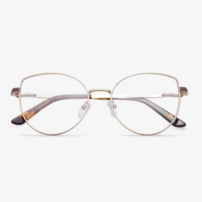 Light Gold Cat Eye eyeglasses frame-Leah | KoalaEye