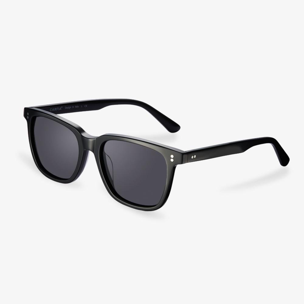 Black Acetate Square Frame Sunglasses  | KOALAEYE
