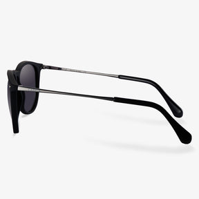 Black And Gunmetal Round Sunglasses  | KOALAEYE