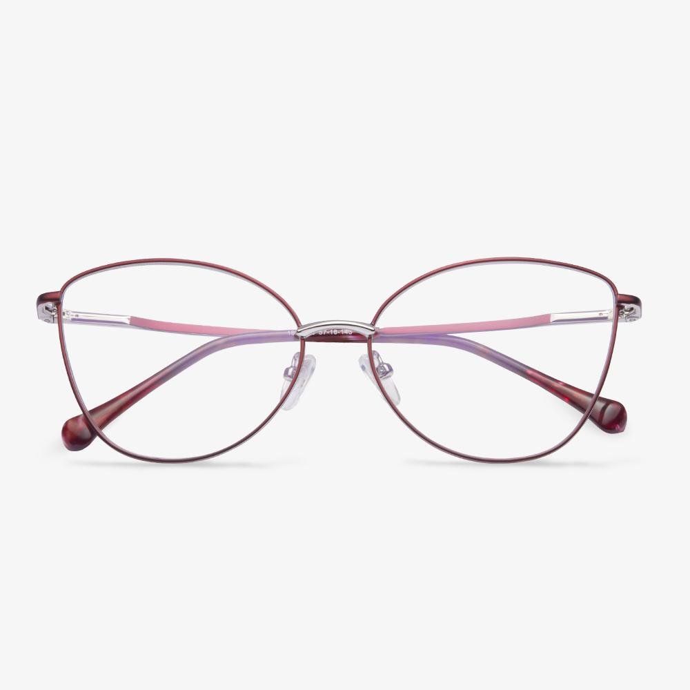 Red Metal Cat Eye Glasses for Women - Quentina | KoalaEye