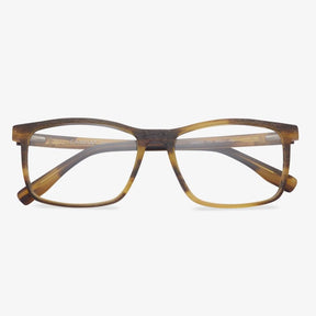 Yellow Brown Striped Frame Glasses - Mick | KoalaEye