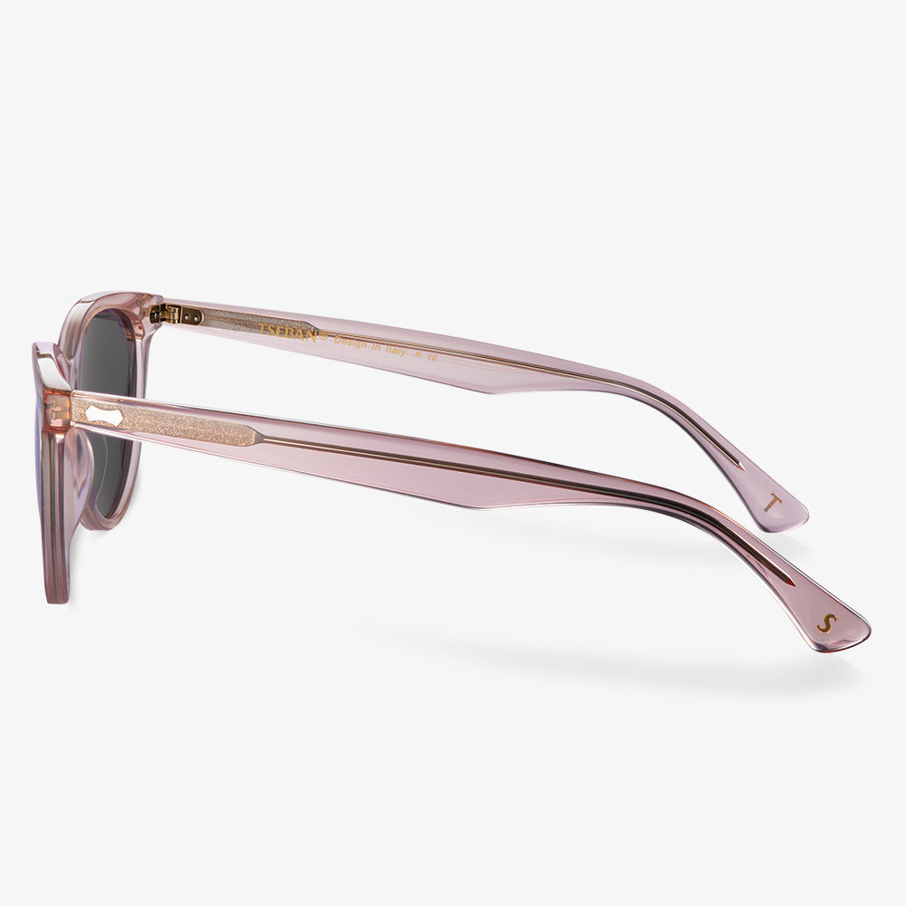 Pink Frame Round Acetate Sunglasses  | KOALAEYE